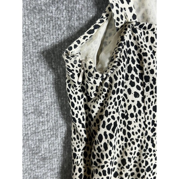 American Eagle Animal Print Linen‎ Cotton Mini Dress Womens Sz Small Square Neck - Picture 13 of 16